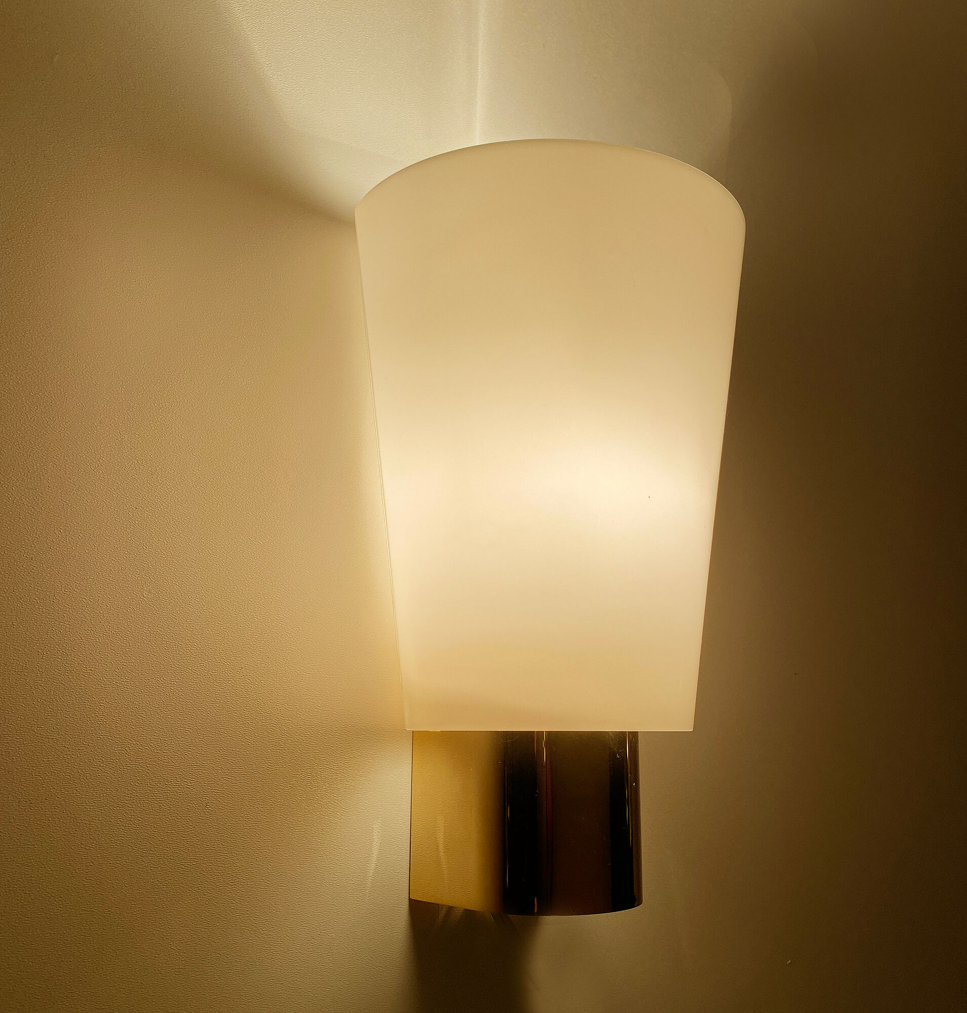 Pair of vintage Limburg wall lights, glass, 70s