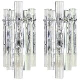 Superb wall sconces in crystal rod by Kinkeldey, Germany, 1970s.