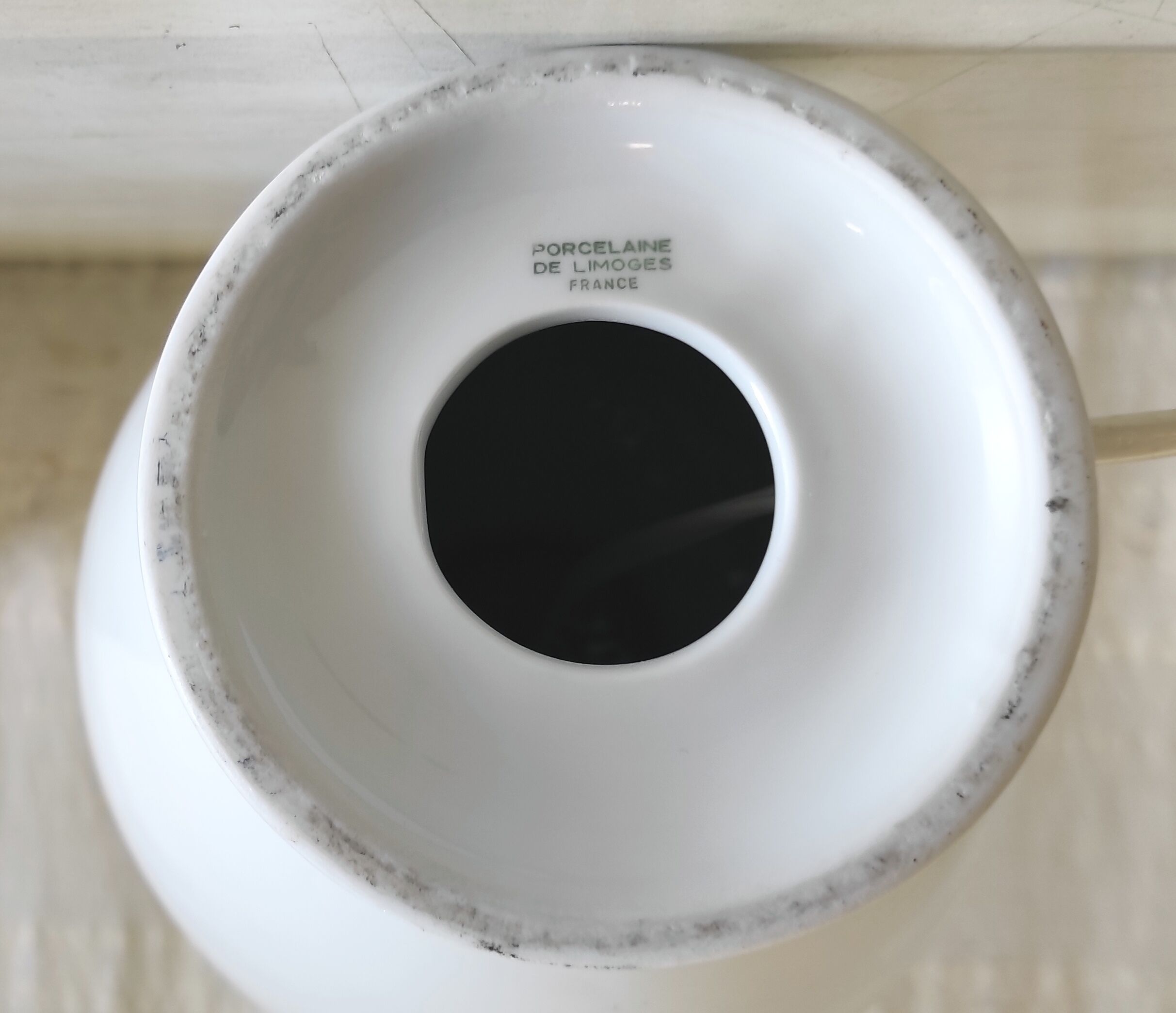 Lamp base in Limoges porcelain - mid 20th century