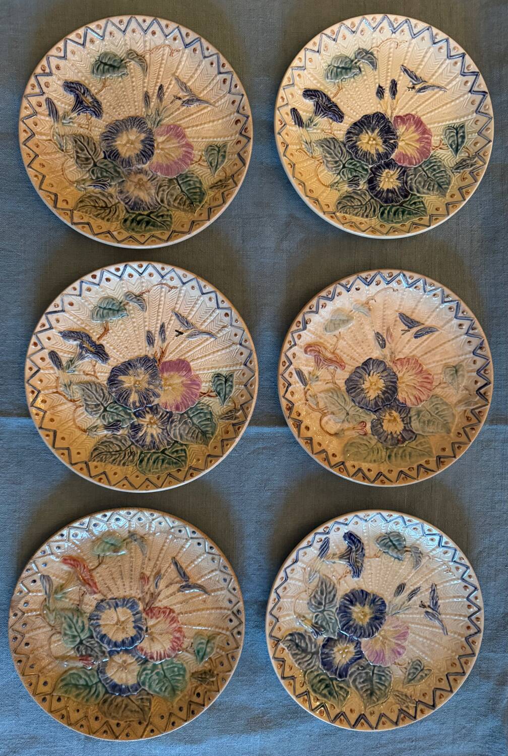 Series of 6 Wasmuel slip plates from the end of the 19th century (19th century)