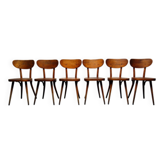 Suite of 6 Baumann 73 chairs, 60s