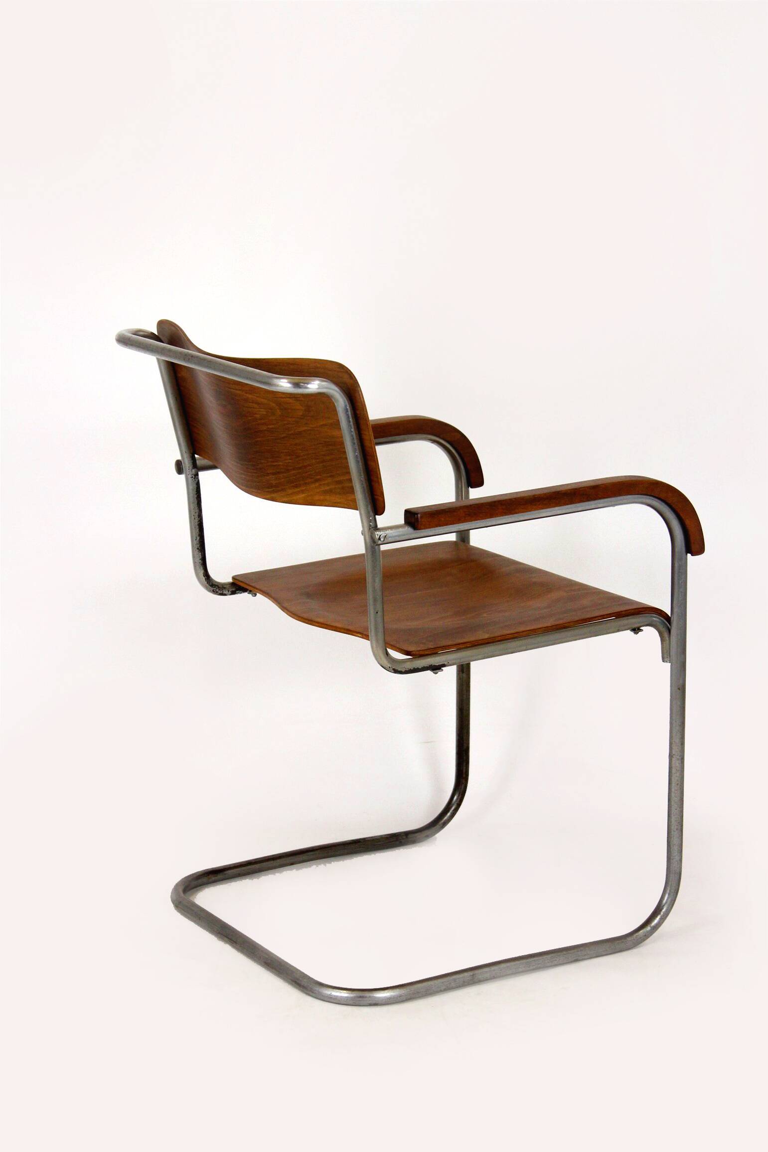 Chaise cantilever en chrome B34 restaurée de Bauhaus par Marcel Breuer, années 1930