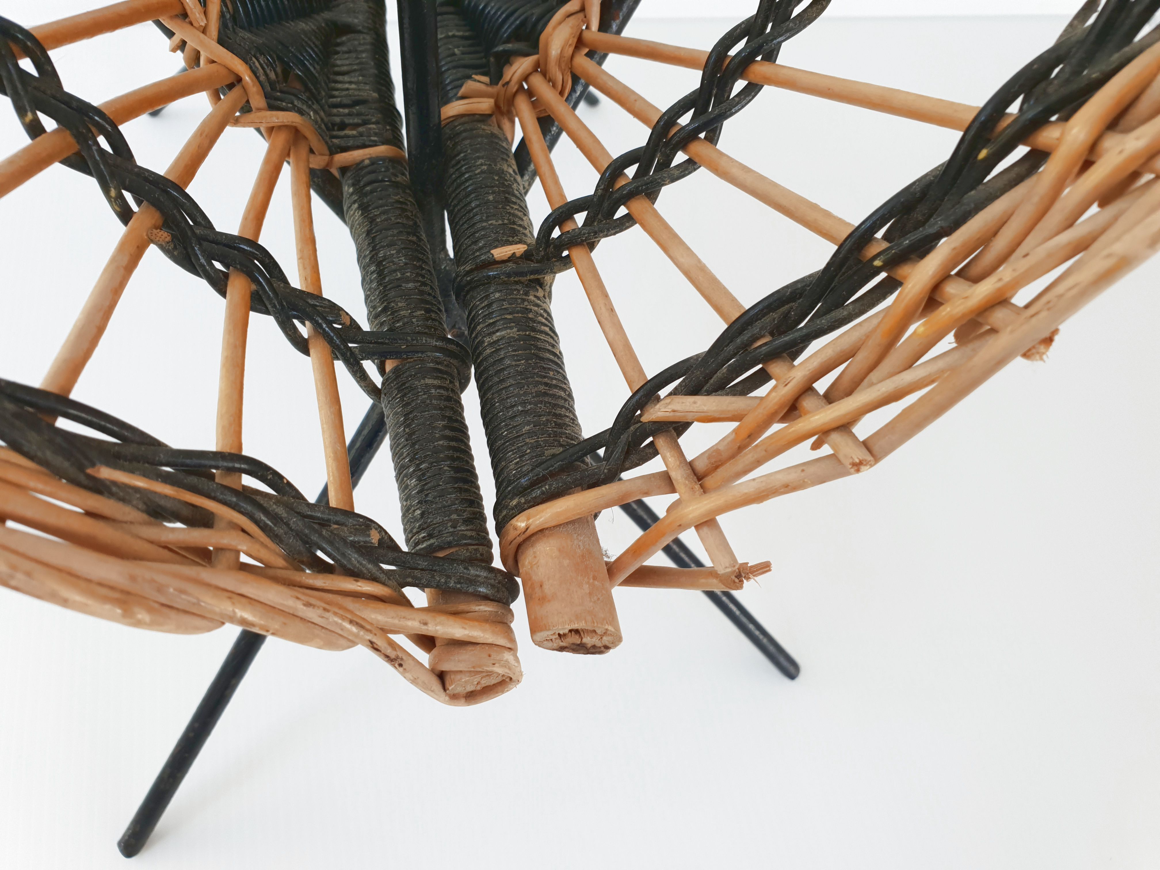 Vintage rattan magazine holders