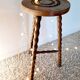 Tabouret haut tripode bois pieds tournés