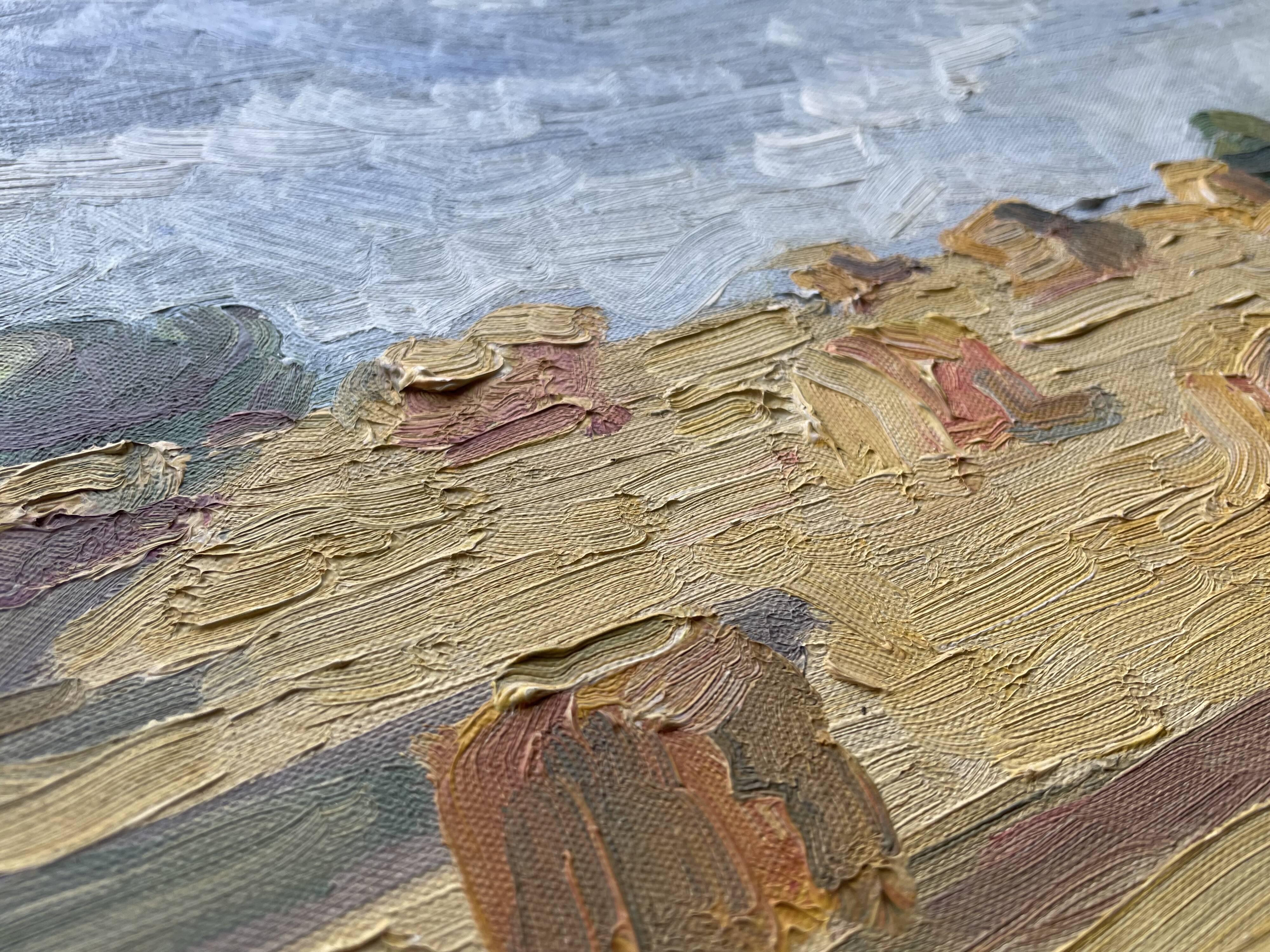 Old canvas, painting signed Mallet