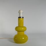 Mid-Century Modern Curvaceous Bright Yellow Glass Table Lamp by Orrefors, 1960s