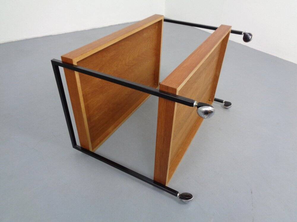 Minimalist Rollable Teak Serving Cart, 1960s