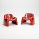 Ensemble de deux fauteuils Toga orange par Sergio Mazza pour Artemide, années 1960