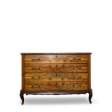 Italian art deco burl walnut chest of drawers, 1930s/1940s