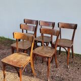 Series of 6 vintage restaurant bistro chairs - 1950s