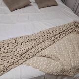 Crochet bedspread in string color