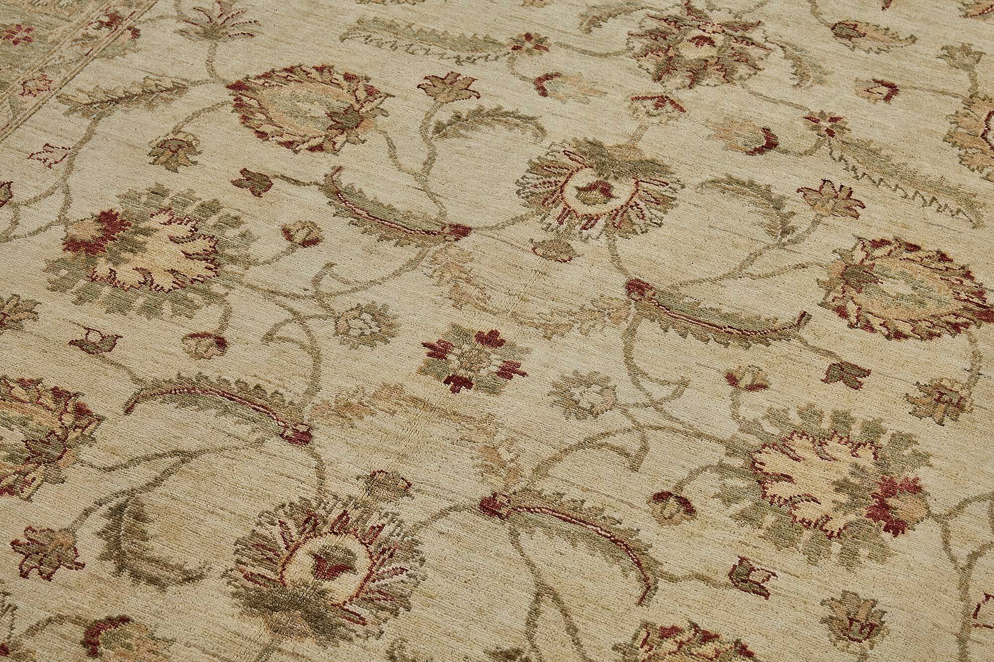 Turkish Handknotted Wool Oushak Rug 182 cm x 264 cm