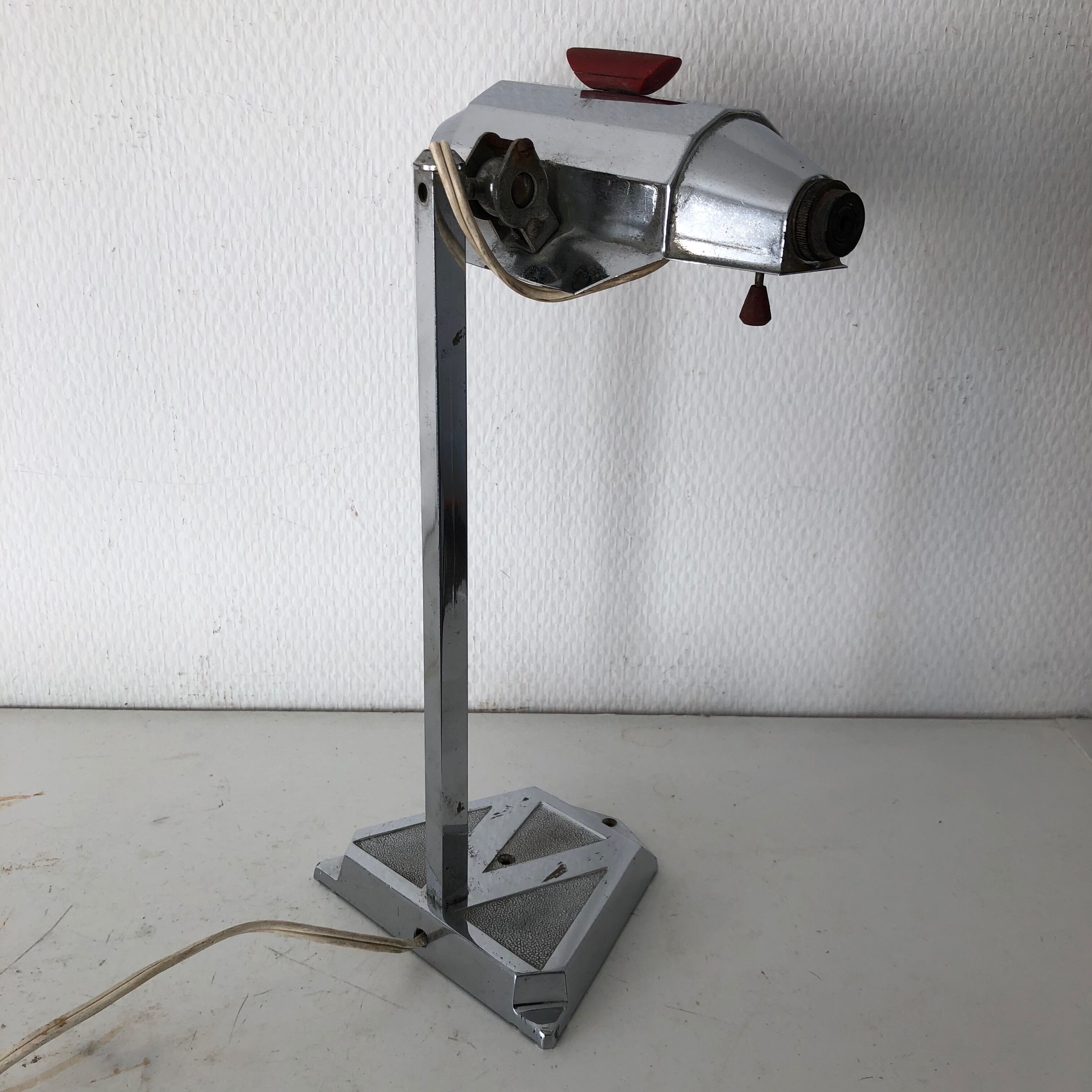 Lampe Pirouett art déco 30cm chromée vintage 1930