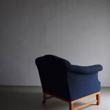 Navy boucle lounge chair | Sweden | 1940s