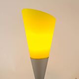 Elegant lamp of the space age in bright yellow glass 90s