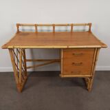 Desk and its rattan chair