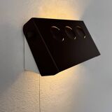 Vintage adjustable wall light, brown painted metal, Denmark, 1970