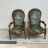Lot of 2 Voltaire armchairs