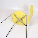Set Of 6 Seven Chairs Model 3107 Lacquered In Yellow By Arne Jacobsen For Fritz Hansen From 1990s