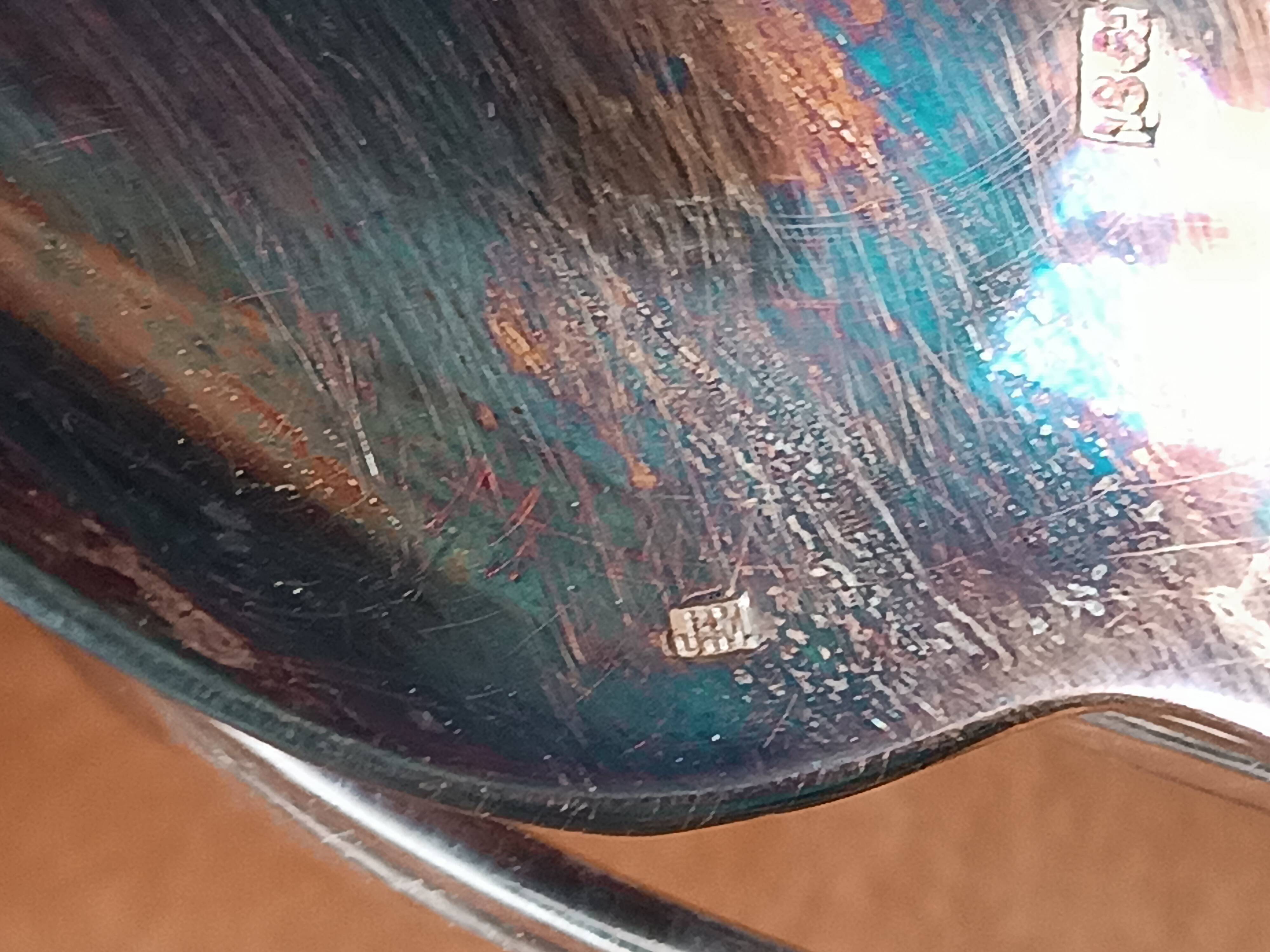 Box of 12 silver-plated metal teaspoons JM