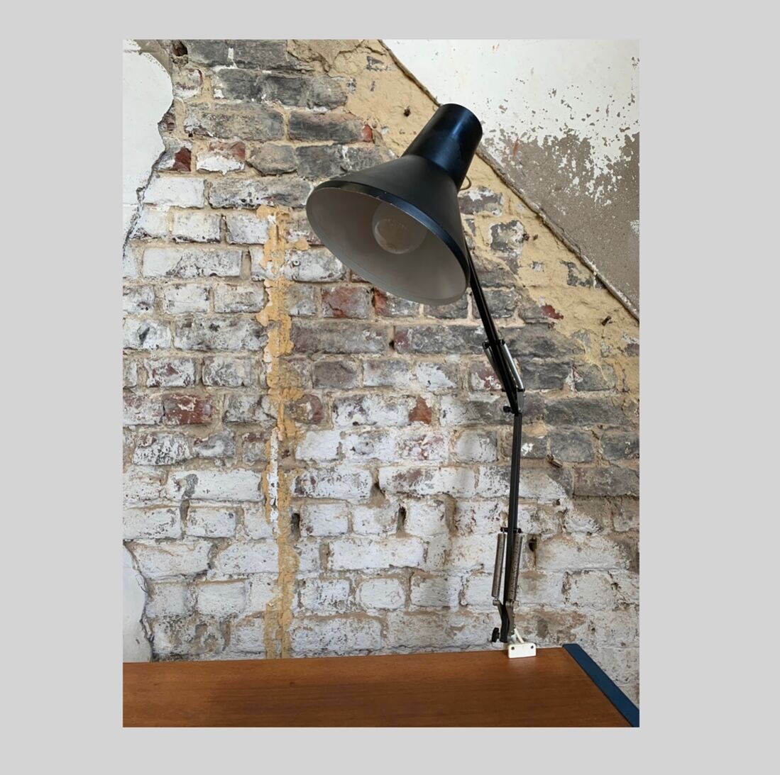 Lampe d'architecte par E.S Horn, Danemark , 1980s , noir