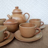 Vintage CNP France village stoneware chocolate tea coffee set