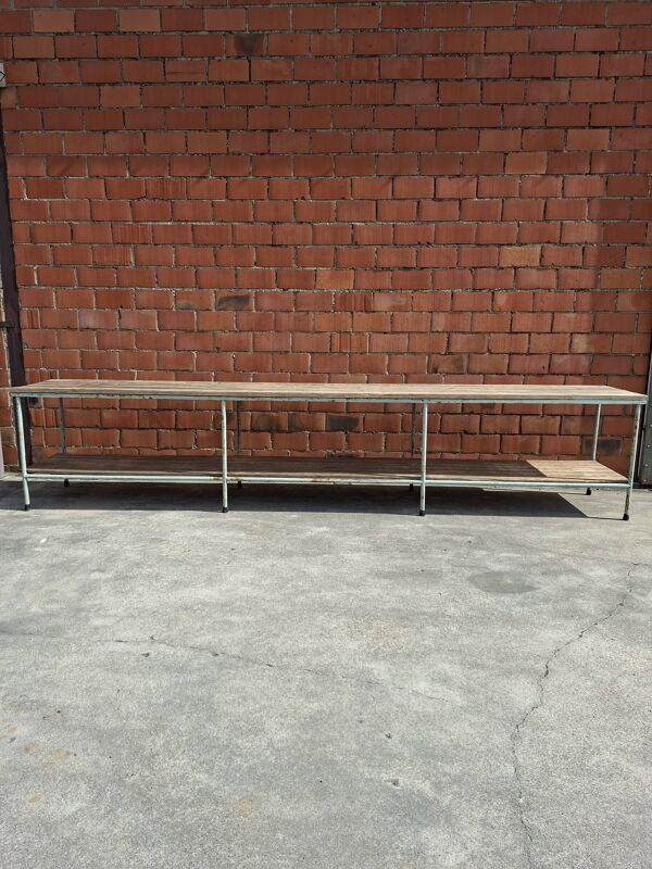 Grande table industrielle   établi   console   table d'atelier