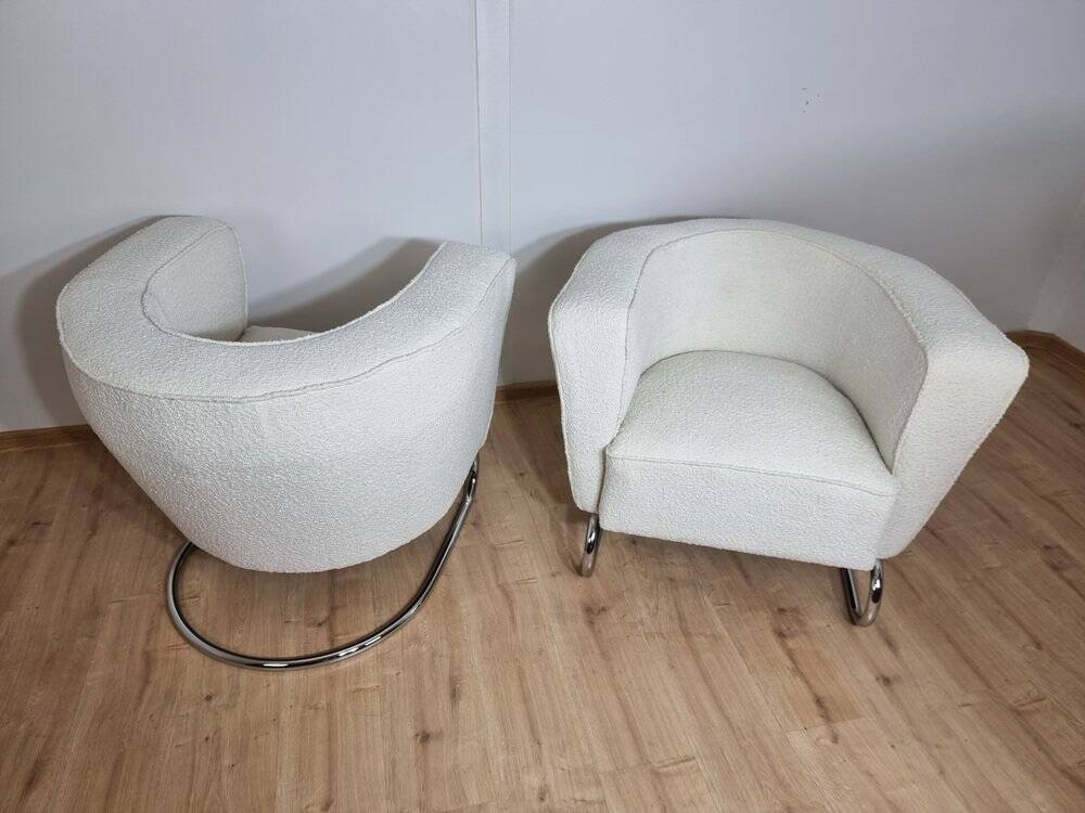 Fauteuils Chromés par Jindrich Halabala, Set de 2