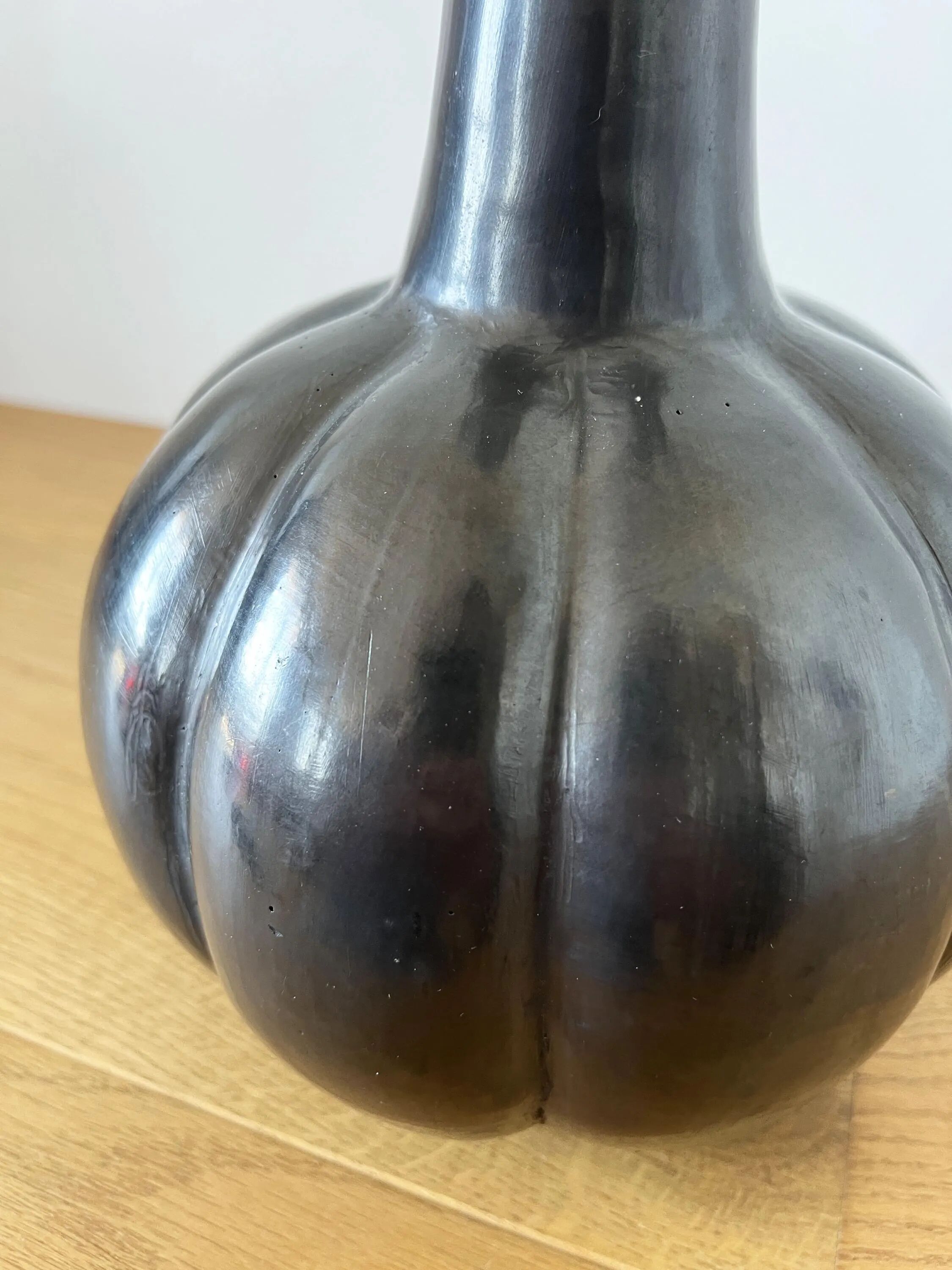 Vase céramique émail noir 1950