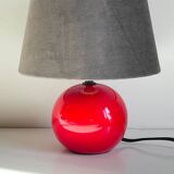 Red ceramic lamp from the 80s/90s