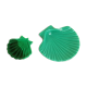 2 green ceramic scallops