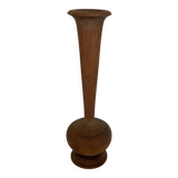 Old trumpet-shaped wooden vase