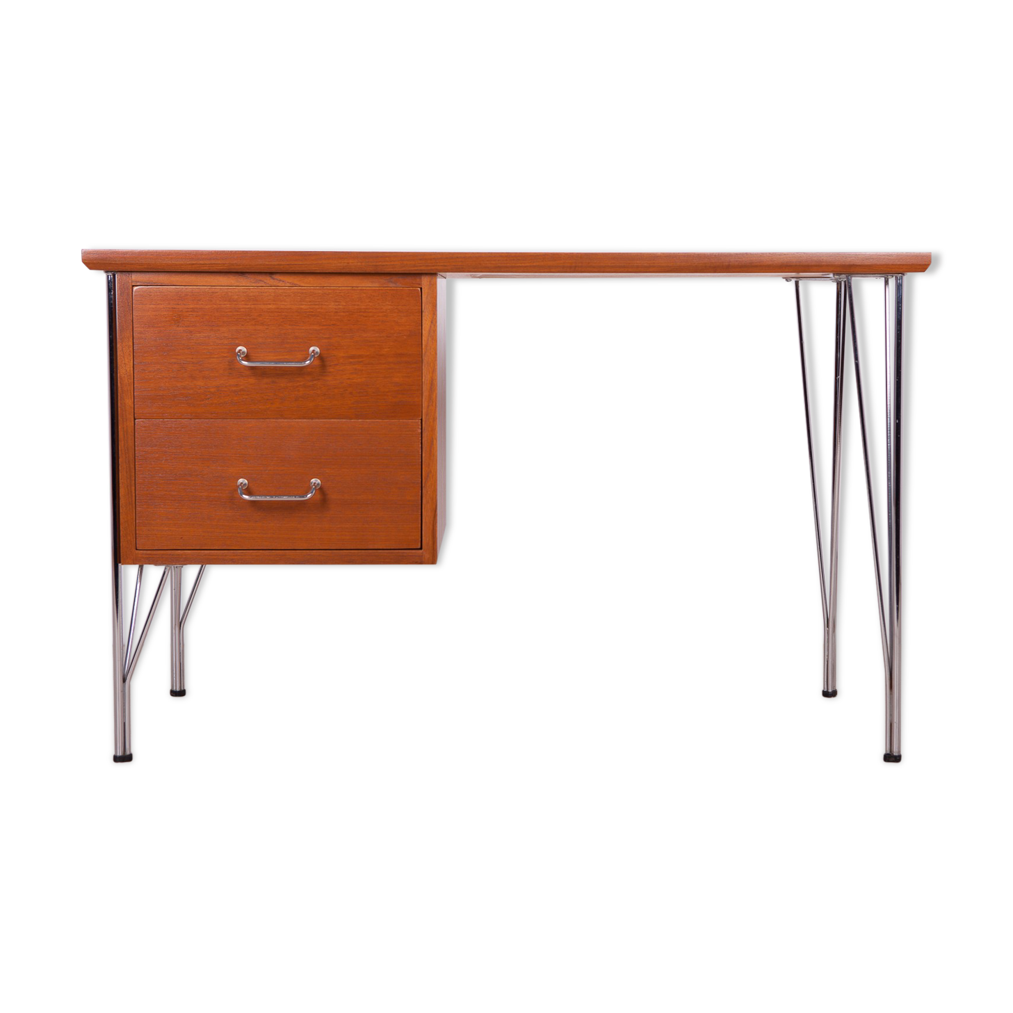 Mid-century danish teak & chrome desk, 1960s