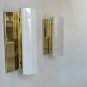 Pair of brass and perspex wall lights, Fagerhult Sweden 1970