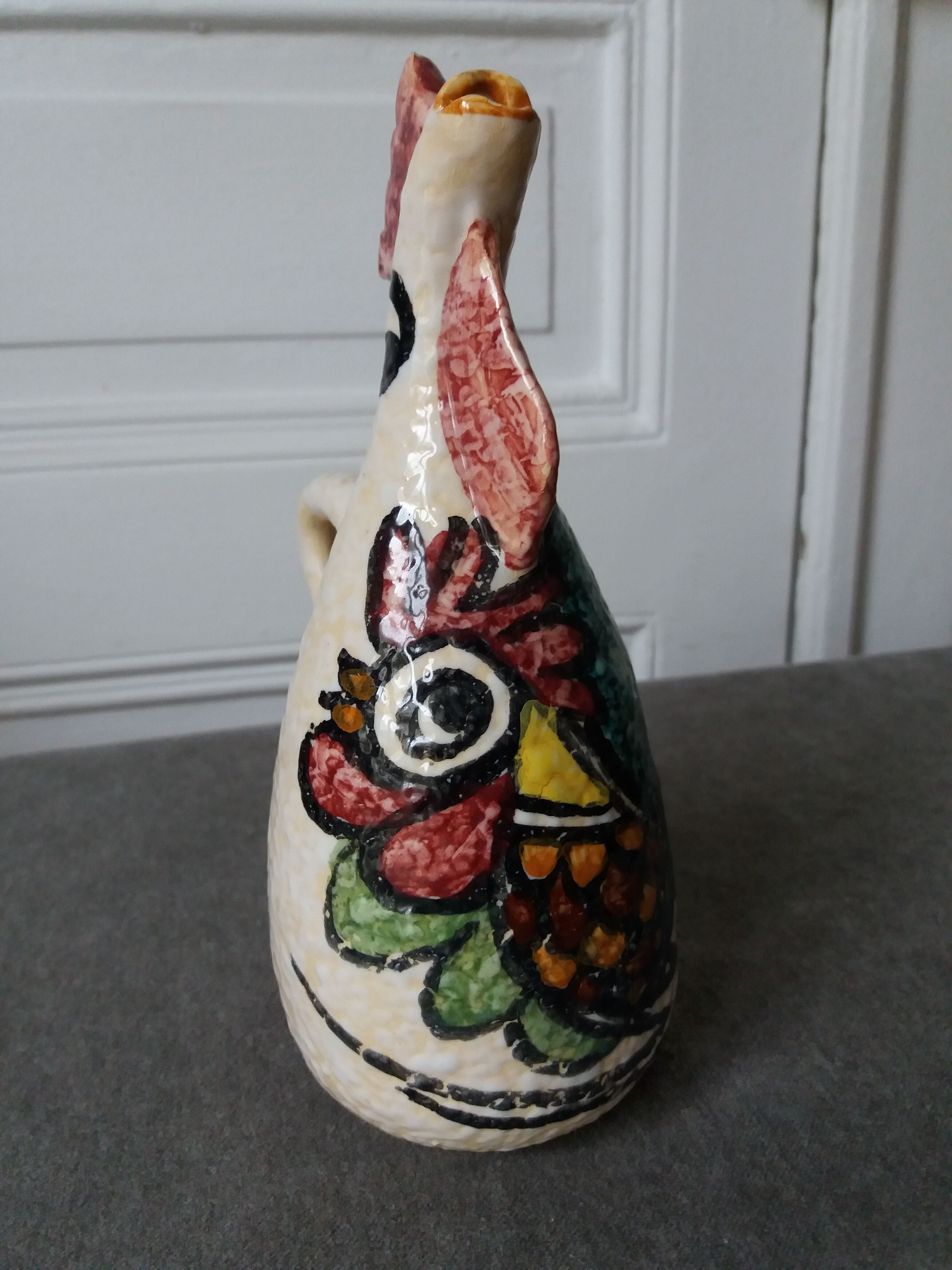 Zoomorphic modernist pitcher in the shape of a rooster