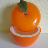 Orange "apple"-shaped ice bucket, typical of the 70s - France