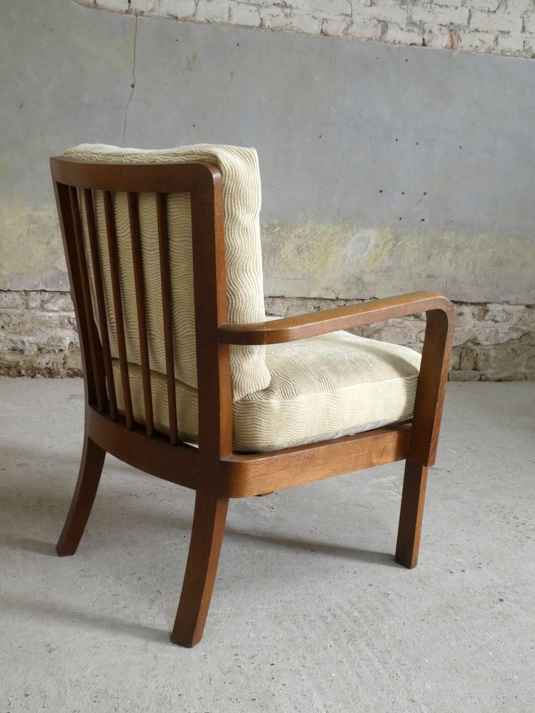 Oak armchair and ottoman, 1960