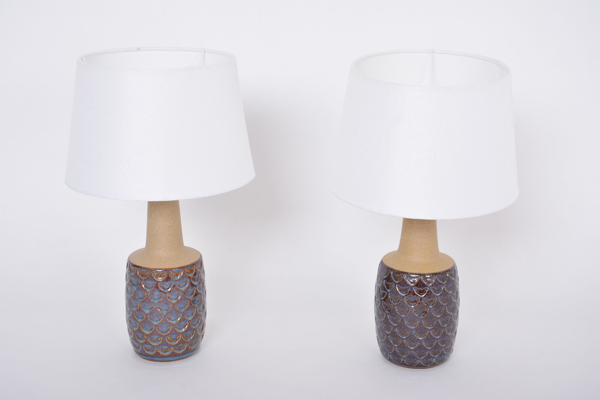 Pair of Mid-Century Handmade Stoneware table lamps  model 3001 by Einar Johansen for Soholm