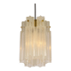 Pendant light with hand-blown glass pieces on a brass base made by Glashütte Limburg.