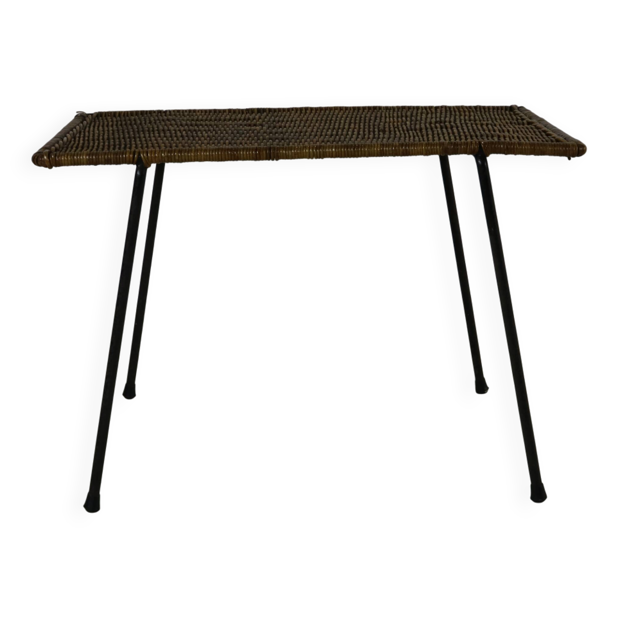 Table basse, d'appoint en rotin, Italie milieu du siècle