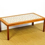 Scandinavian teak and ceramic coffee table, 1960s