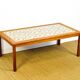Scandinavian coffee table in teak and ceramic 1960