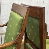 Paire de fauteuils style Empire en acajou, travail des années 50