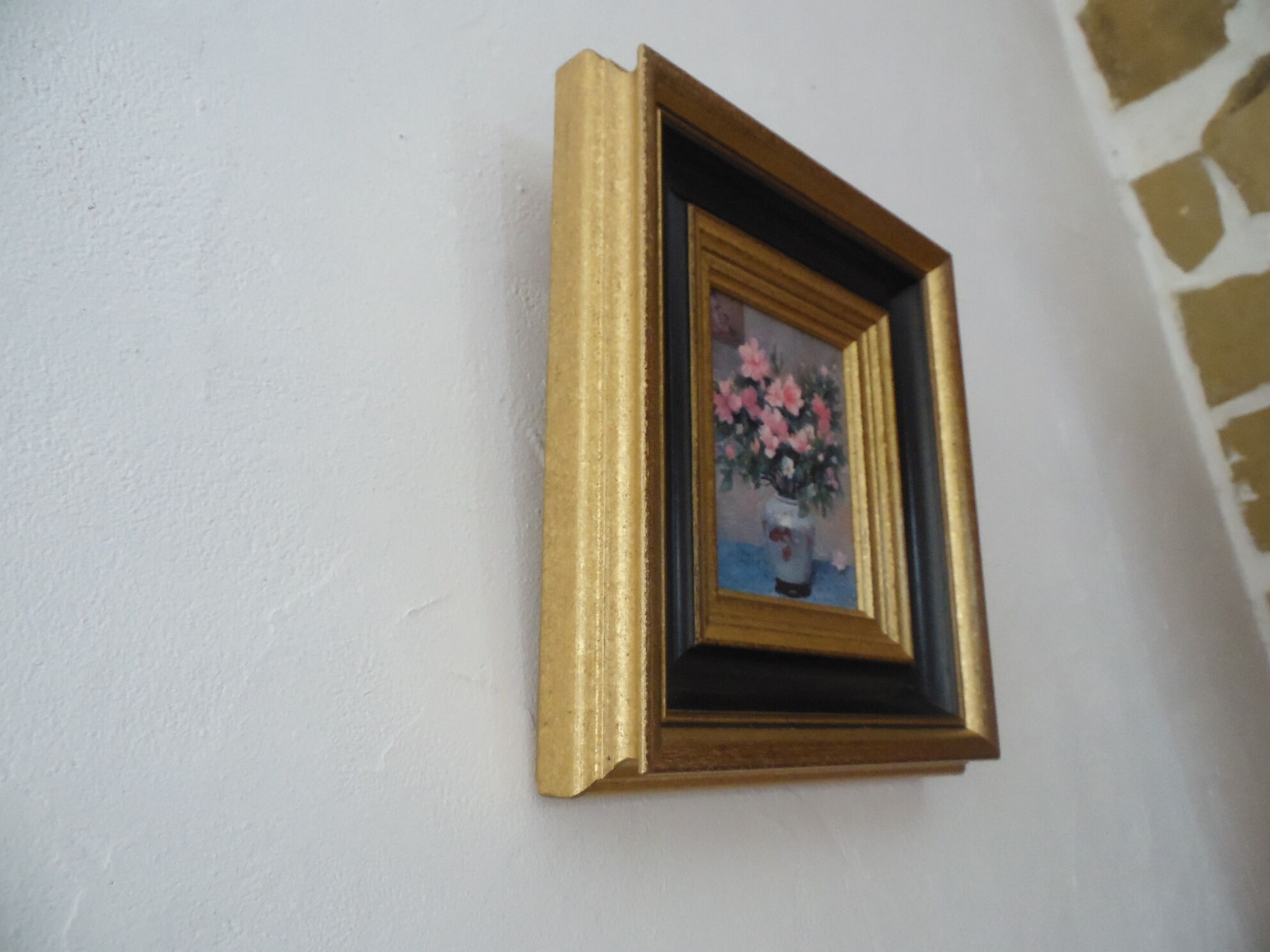 Oil on wood bouquet of flowers signed Dyf