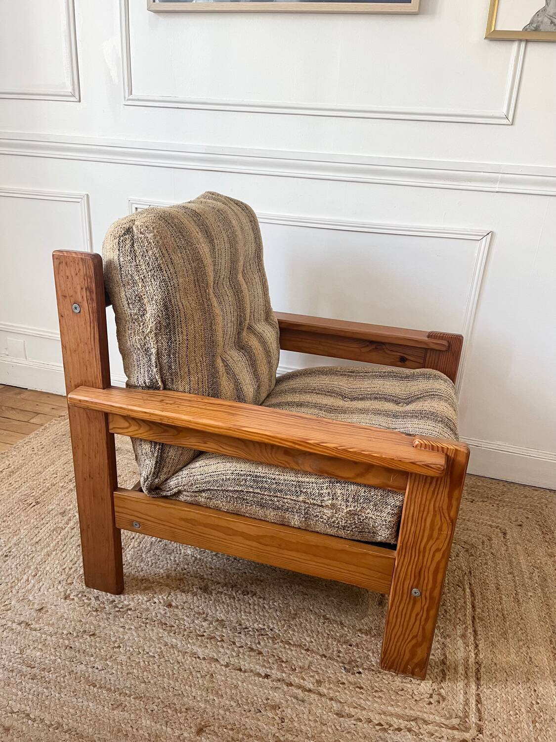 Fauteuil en pin vintage 70/80