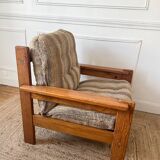 Fauteuil en pin vintage 70/80