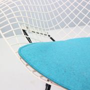 Diamond chair by Harry Bertoia in white & black metal and new blue seating