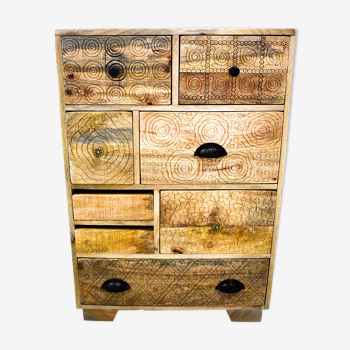 Manguier wood chest of drawers