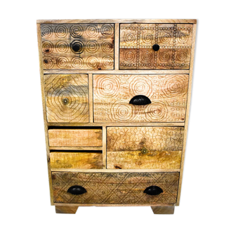 Manguier wood chest of drawers