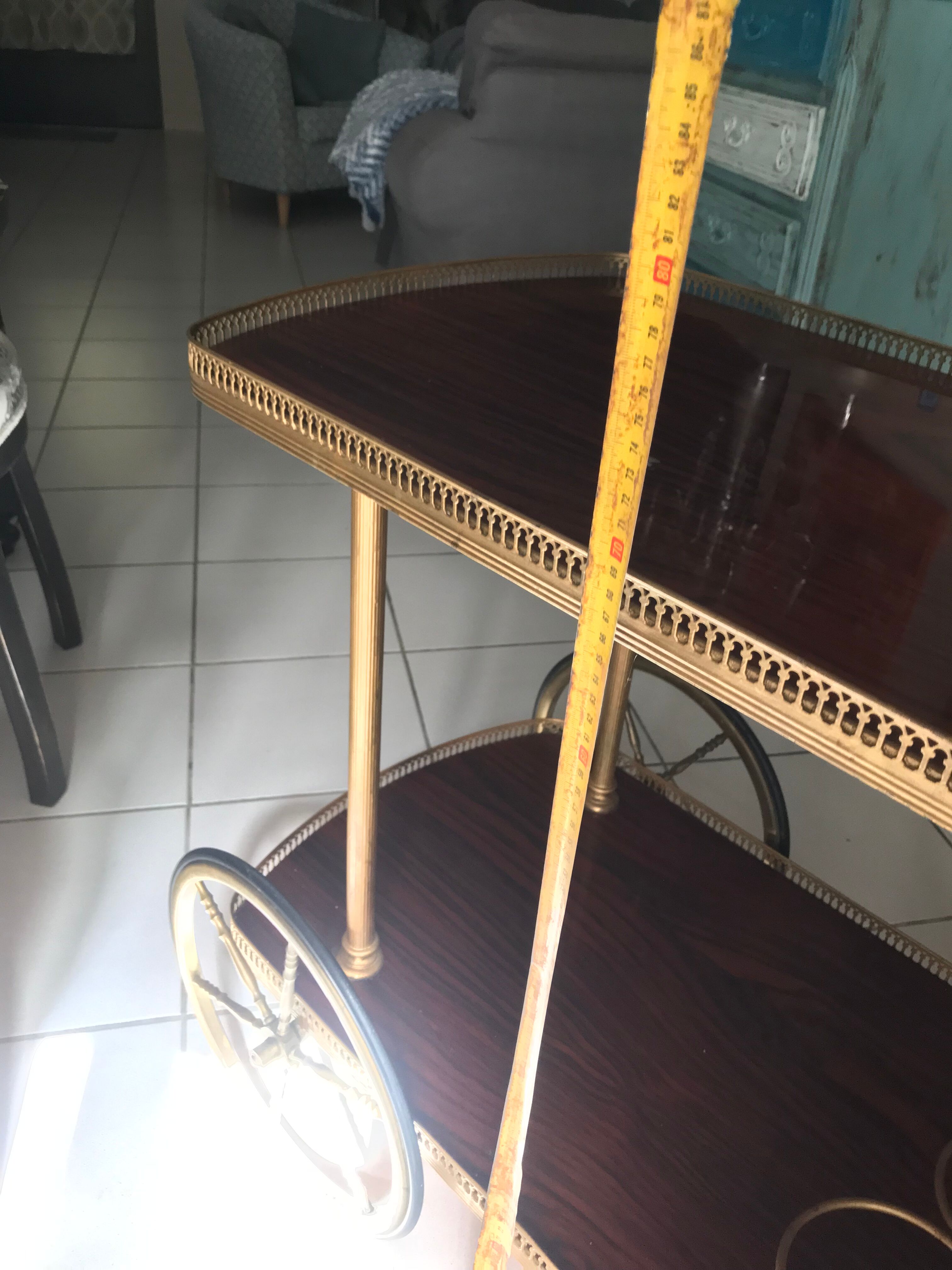 Rolling service wood and brass